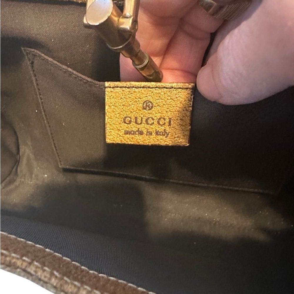 Gucci Brown Shoulder Bag with Bamboo Detail - Picture 9 of 13